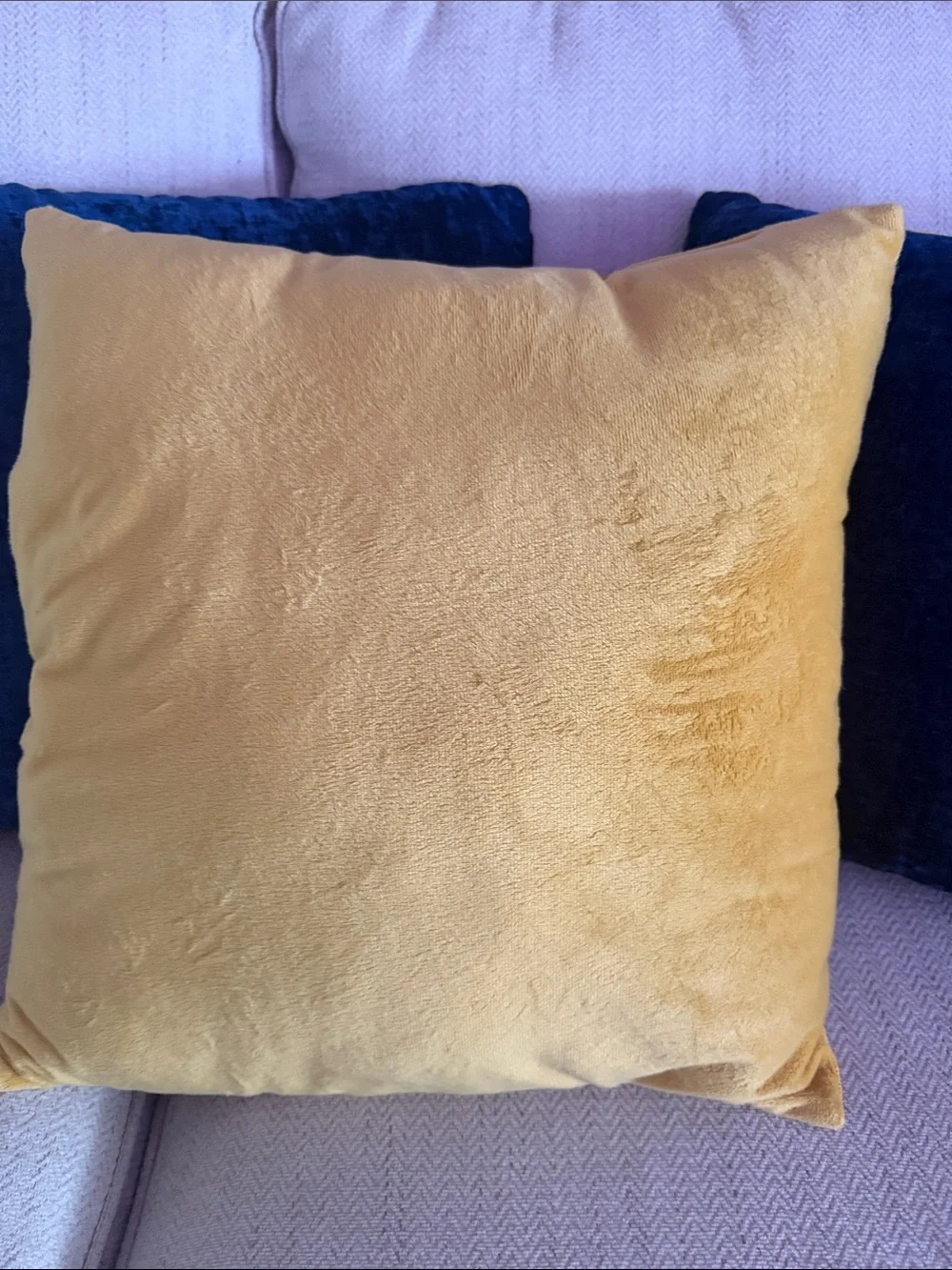 Plush Gold yellow Decorative Throw Pillow - Soft Velvet Accent
